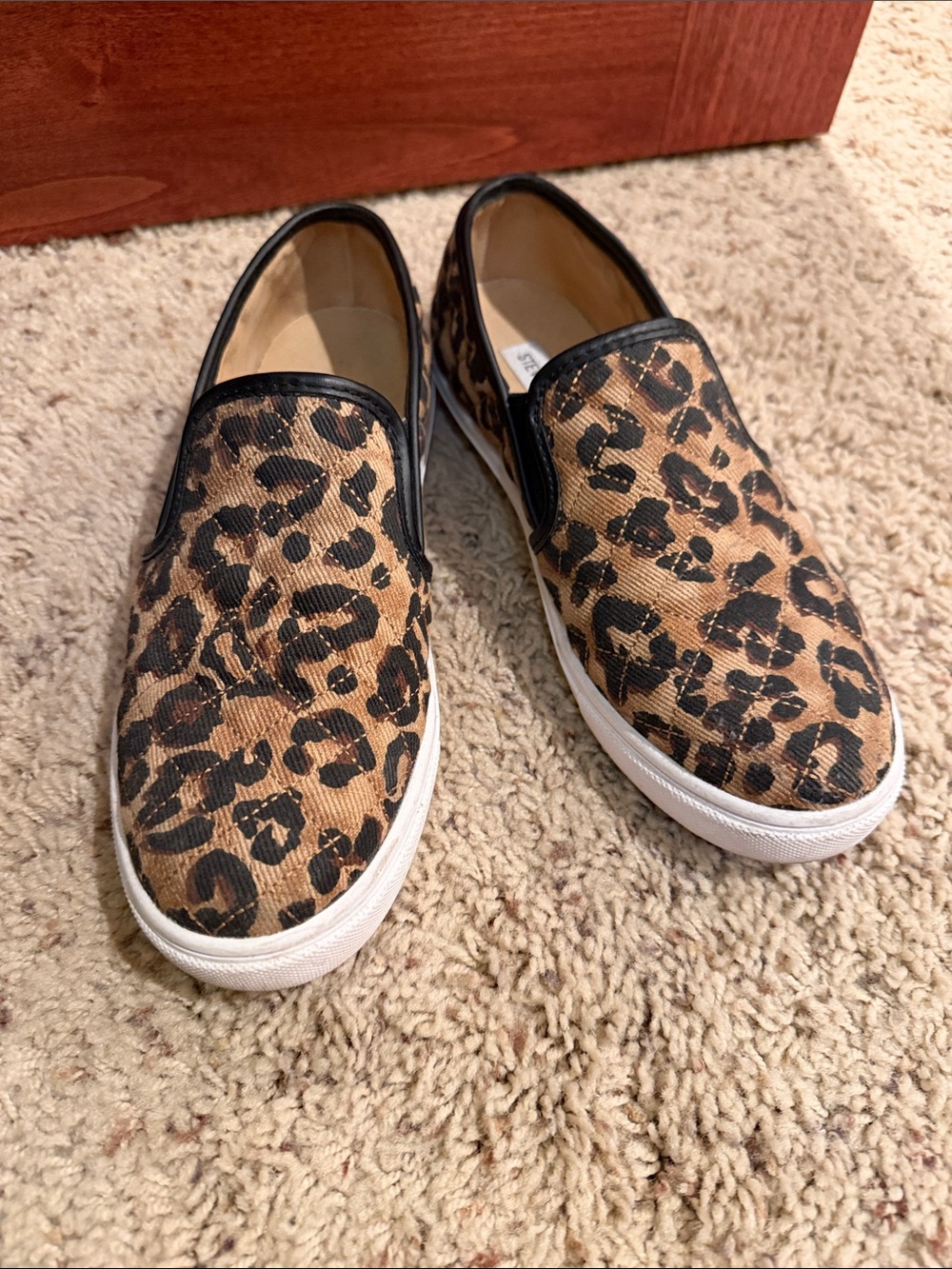 Steve Madden Leopard-Print Slip-On Mules in Tan and Black